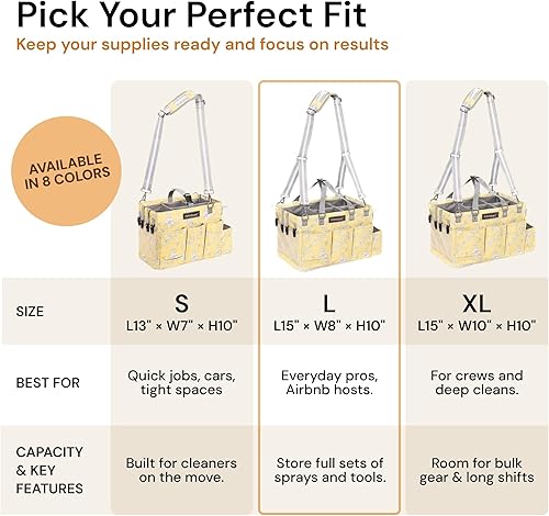 Miniatura 3 de FifthStart Organizador de limpieza multiusos con cintura, correa para el hombro, base de malla y 9 bolsillos, organizador de pañales fácil de