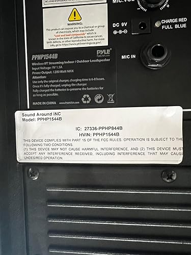 Miniatura 10 de Pyle - Sistema de bocinas PA portátil e inalámbrico – alta potencia de 1200W, compatible con Bluetooth para interiores y exteriores, altavoz DJ