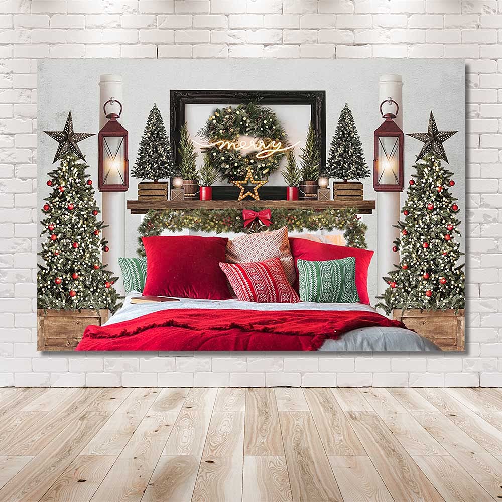 MEHOFOND Weihnachts-Fotohintergrund 2,1 X 1,5 M – Rot, Für Studio, Familie, Party