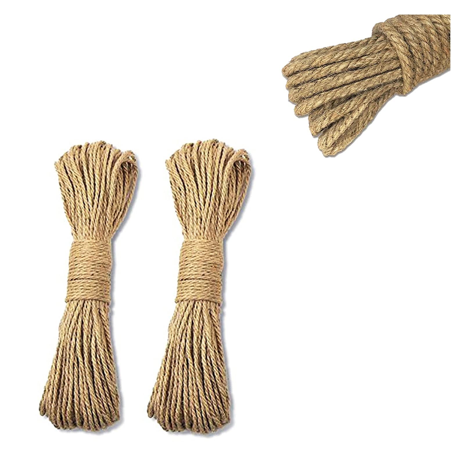 Cuerda de cáñamo fuerte de 4mm, hilo de yute resistente para envoltura de regalos