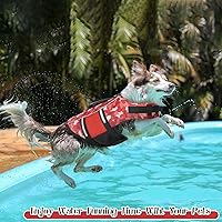 Vista 6 de IECOii Chaleco salvavidas para perros, chaleco salvavidas grande para perros, chaleco salvavidas de seguridad para barcos, traje de baño salvavidas