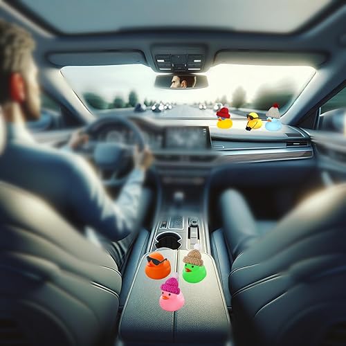 Miniatura 6 de Juego de 20 patos de goma que incluyen tarjetas con texto en inglés "You've Been Duck", pequeños patos, lentes de sol, cámaras, sombrero de lana,