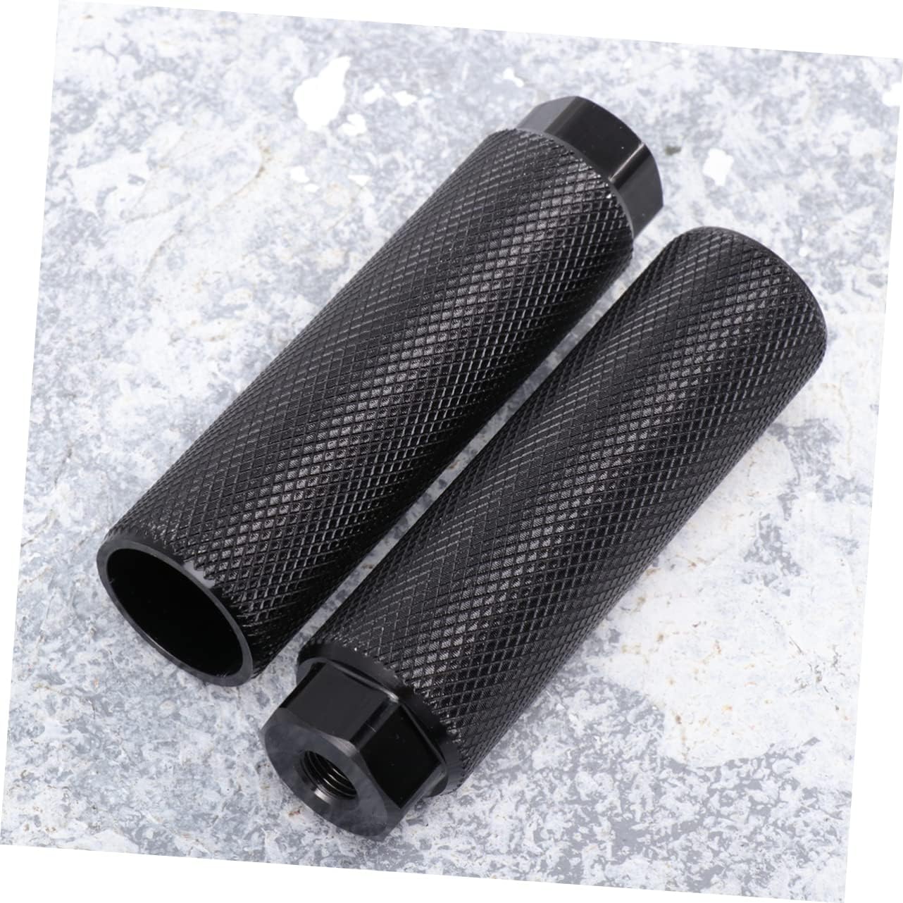 1 Pair Sturdy Aluminum Alloy Pedal Footpegs for Mountain Bicycles Durable Black Axle Pegs with Big Hole Bike Accessory for Adults for Repairs and Upgrades