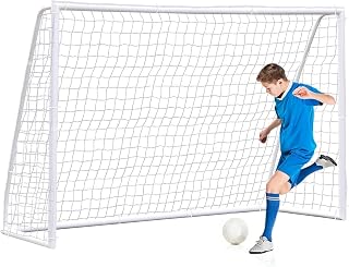 ZENY Portable Soccer Goal for Backyard,12x6 / 10x6.5 / 8x5 / 6x4 ft | Soccer Net and PVC Frame for Home Backyard Practice Training Goals for Youth Adults, Socce