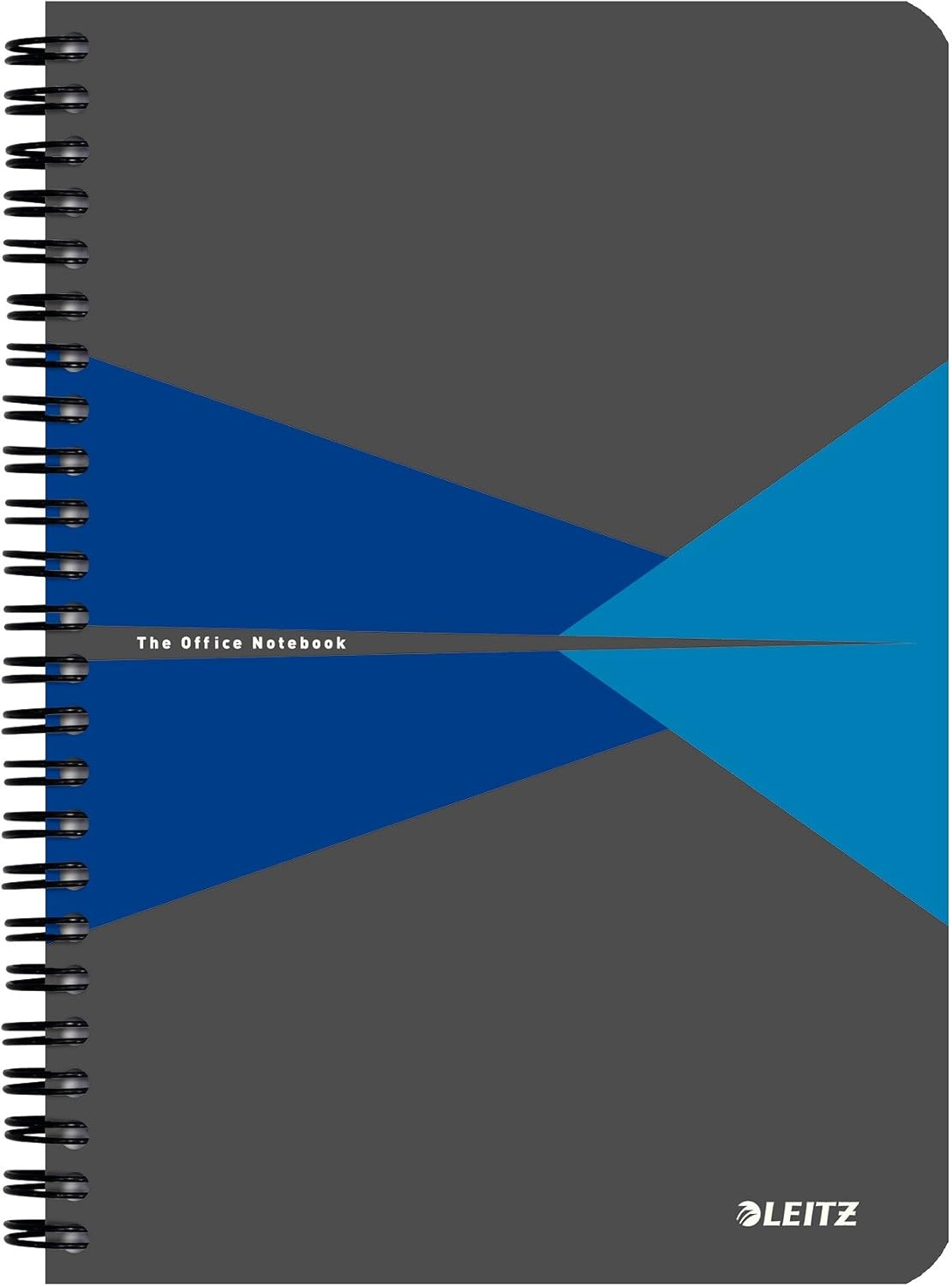 Leitz A5 Stiff Cover Notebook, Blue (Wire Bound, 90 Sheets, Ruled, 90 gsm Ivory Paper, Office Range)