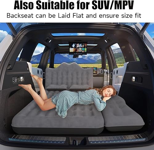 Miniatura 2 de Colchón de aire para automóvil, colchón inflable de aire para SUV, camión, asiento trasero, cama de campamento, almohadilla gruesa para dormir, para