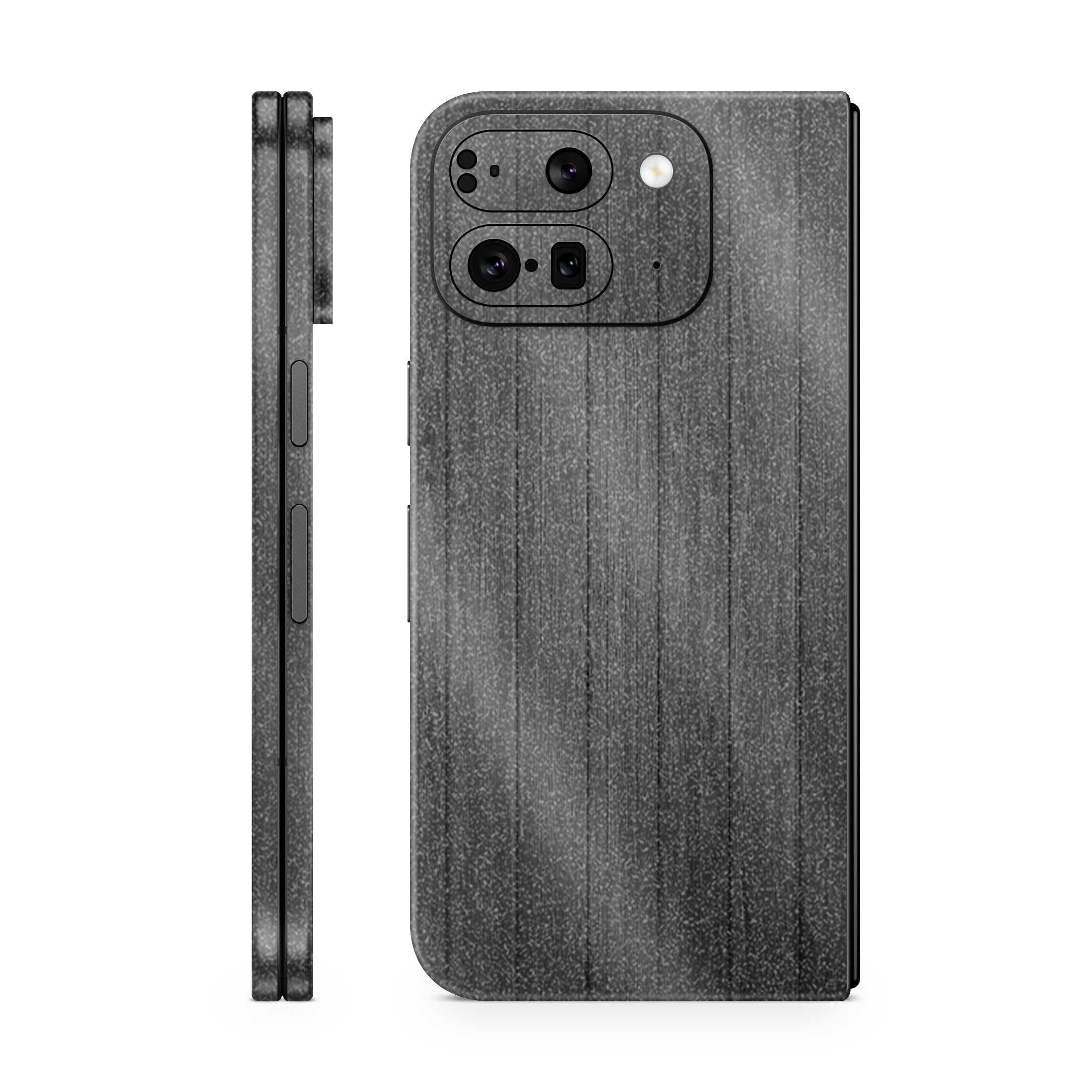 Glossy Glitter Phone Skin Compatible with Google Pixel 9 Pro Fold - Black Wood - Premium 3M Vinyl Protective Wrap Decal Cover | Crafted in The USA by MightySkins