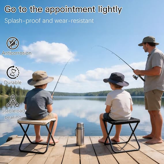 Camping Stool, Folding Stools for Adults, Portable Small Folding Stool Lightweight Mini Collapsible Stools Foldable Chairs for Camping Chair Travel Picnic Hiking Fishing Seats(black)