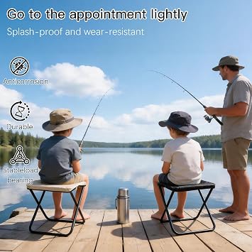 Camping Stool, Folding Stools for Adults, Portable Small Folding Stool Lightweight Mini Collapsible Stools Foldable Chairs for Camping Chair Travel Picnic Hiking Fishing Seats(black)