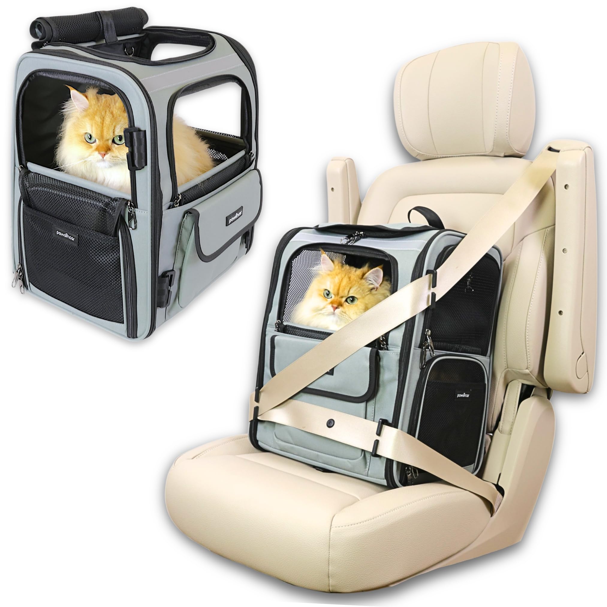 Pawsincar Crash-Tested Multi-Window Backpack Carrier
