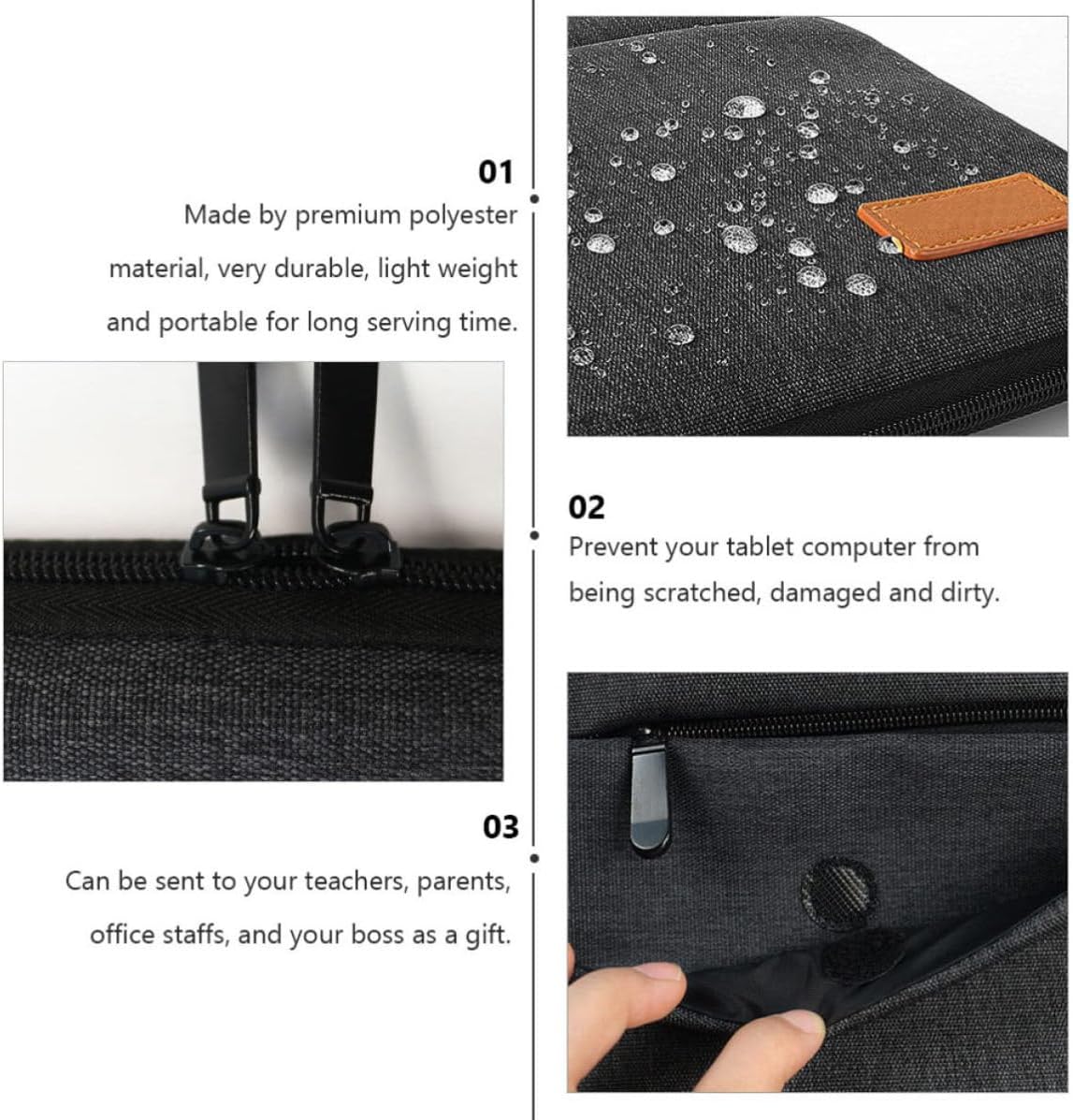 Multifunctional Laptop Computer Bag Polyester Handheld Office Tote Case image 5