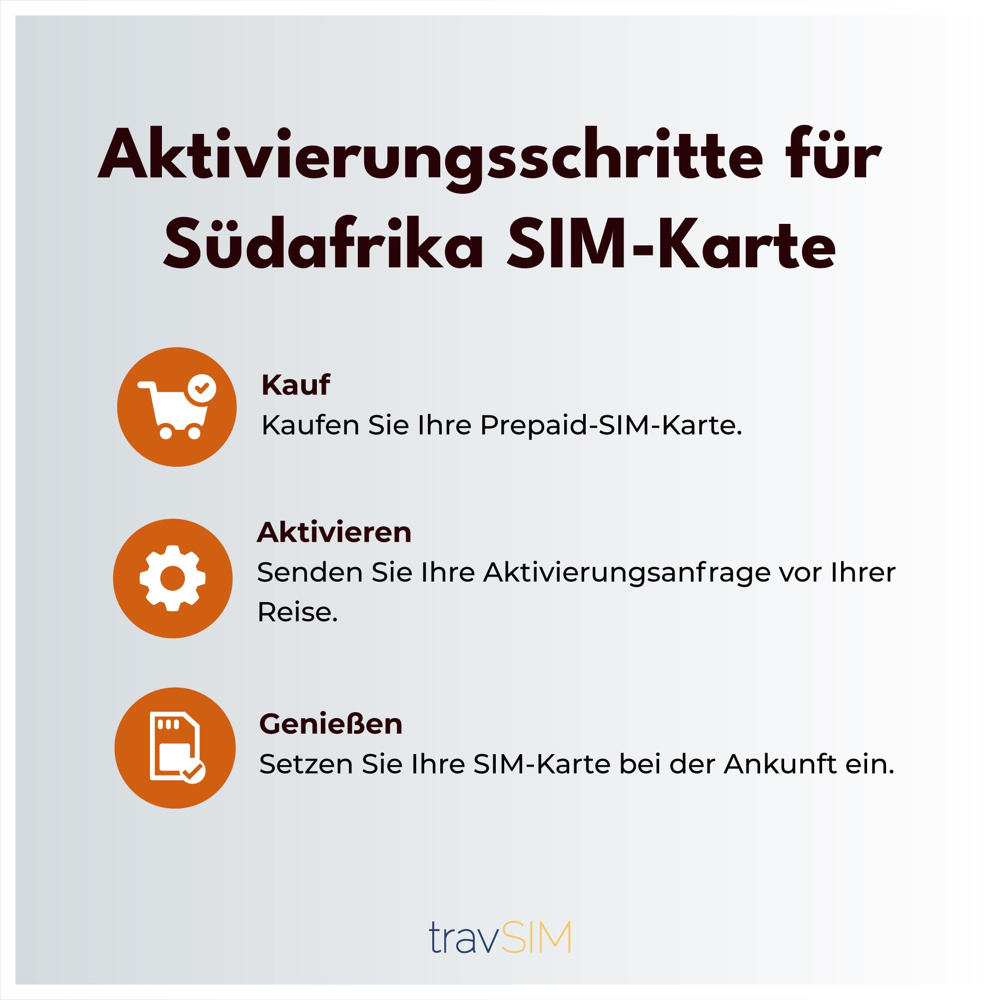 travSIM Südafrika SIM-Karte | Nutzt das MTN-Netz | 10GB Mobile Daten bei 4G |SIM-Karte für Südafrika kann bis zu 3 Geräte hotspotten. | Gültig für 14 Tage