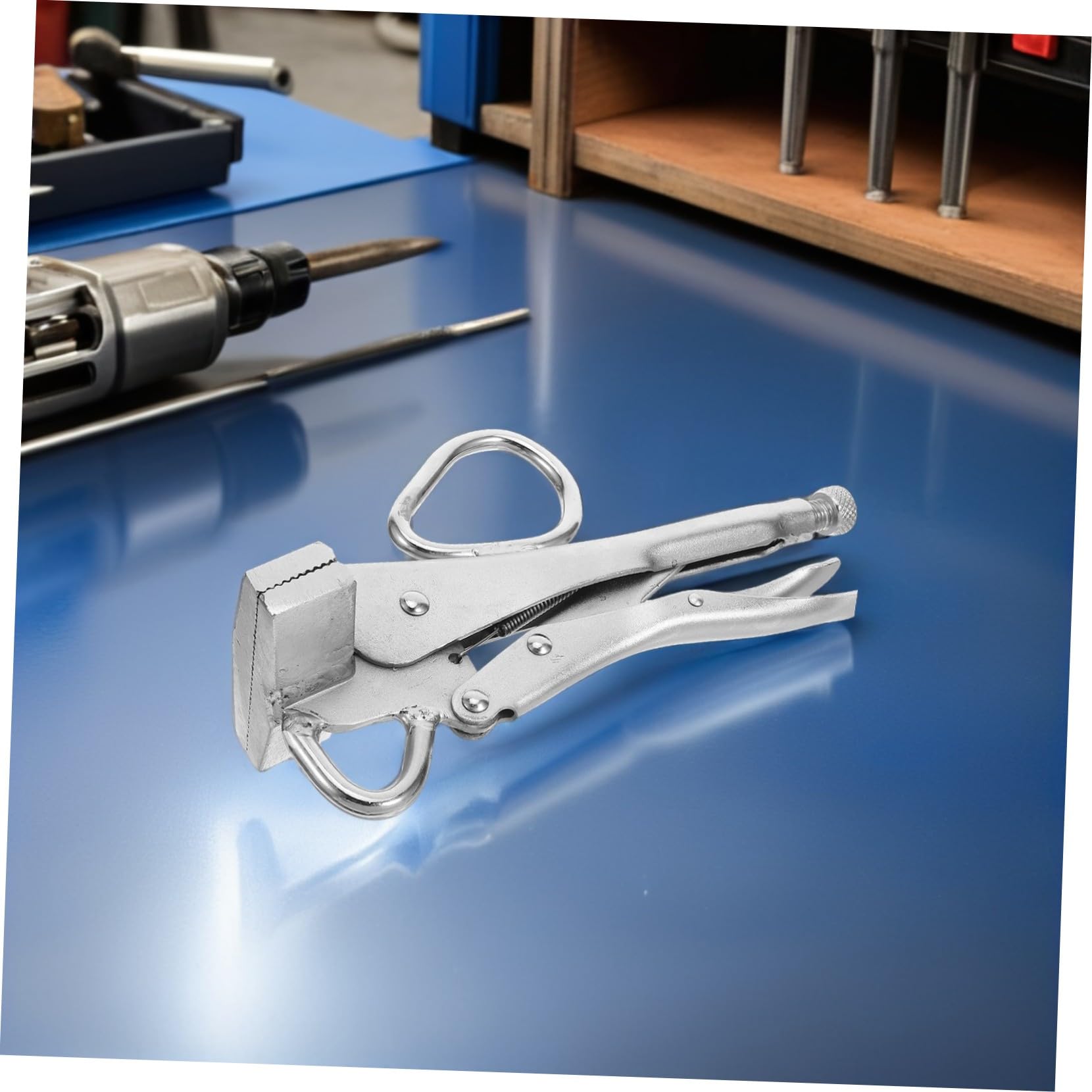 Homoyoyo Pince de Serrage pour Tôlerie en Acier avec Bec Canard Large Plat, Outil Polyvalent Réglable pour Levage et Maintenance Automobile