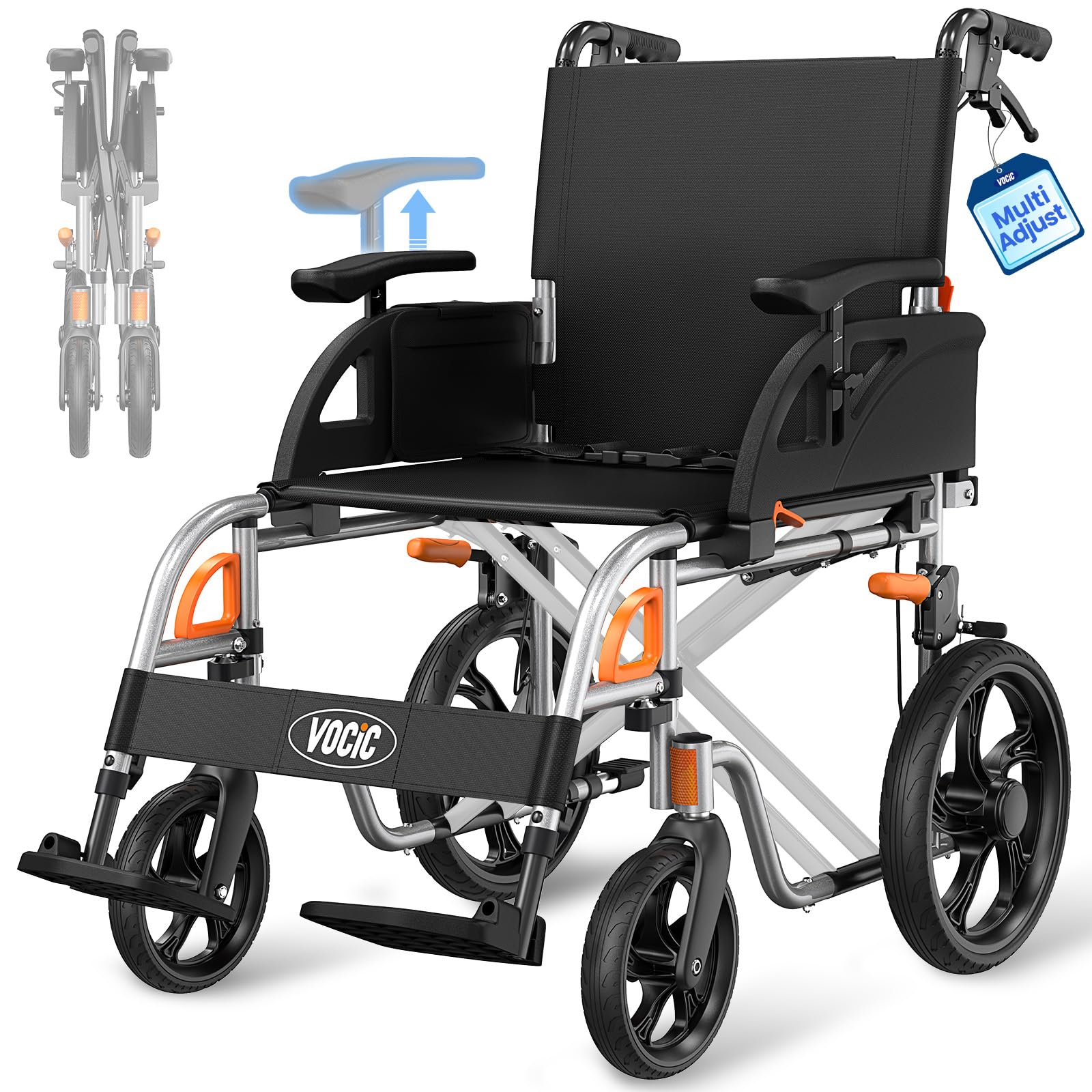 VOCIC U12 Lightweight Transport Wheelchair