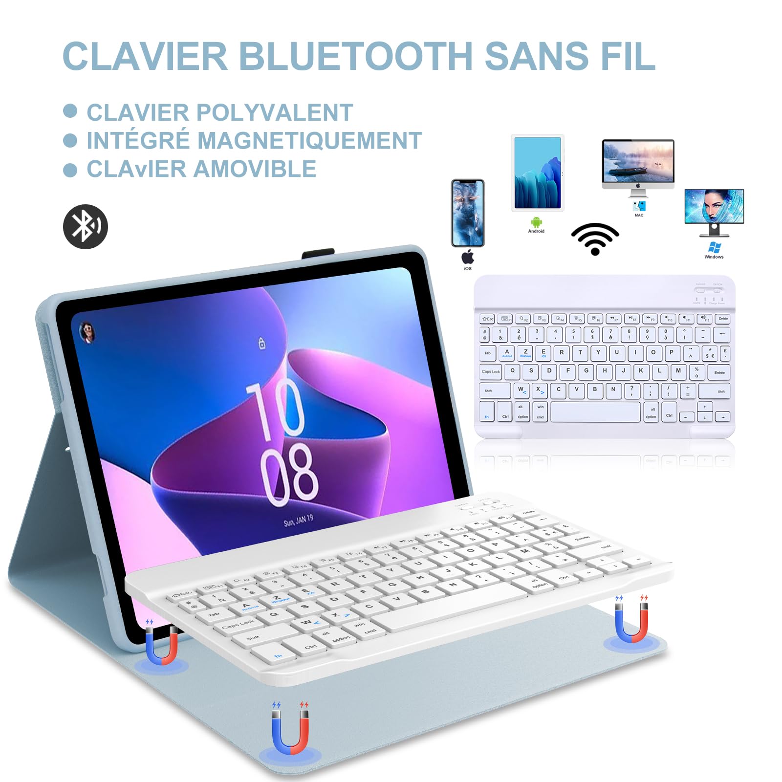 Étui Pour Lenovo Tab M10 Plus 3Rd Gen(2022) 10.6'', Étui Housse Lenovo Tab M10 Plus 3Rd Gen