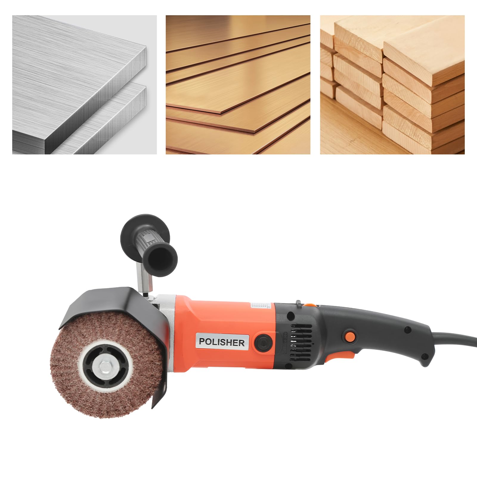 Rasatura macchina 1400 W 8 marce, regolazione della velocità 600 – 3600 RPM, levigatrice a spazzola con blocco del mandrino, blocco interruttore, spazzola per ristrutturazione, smerigliatrice con