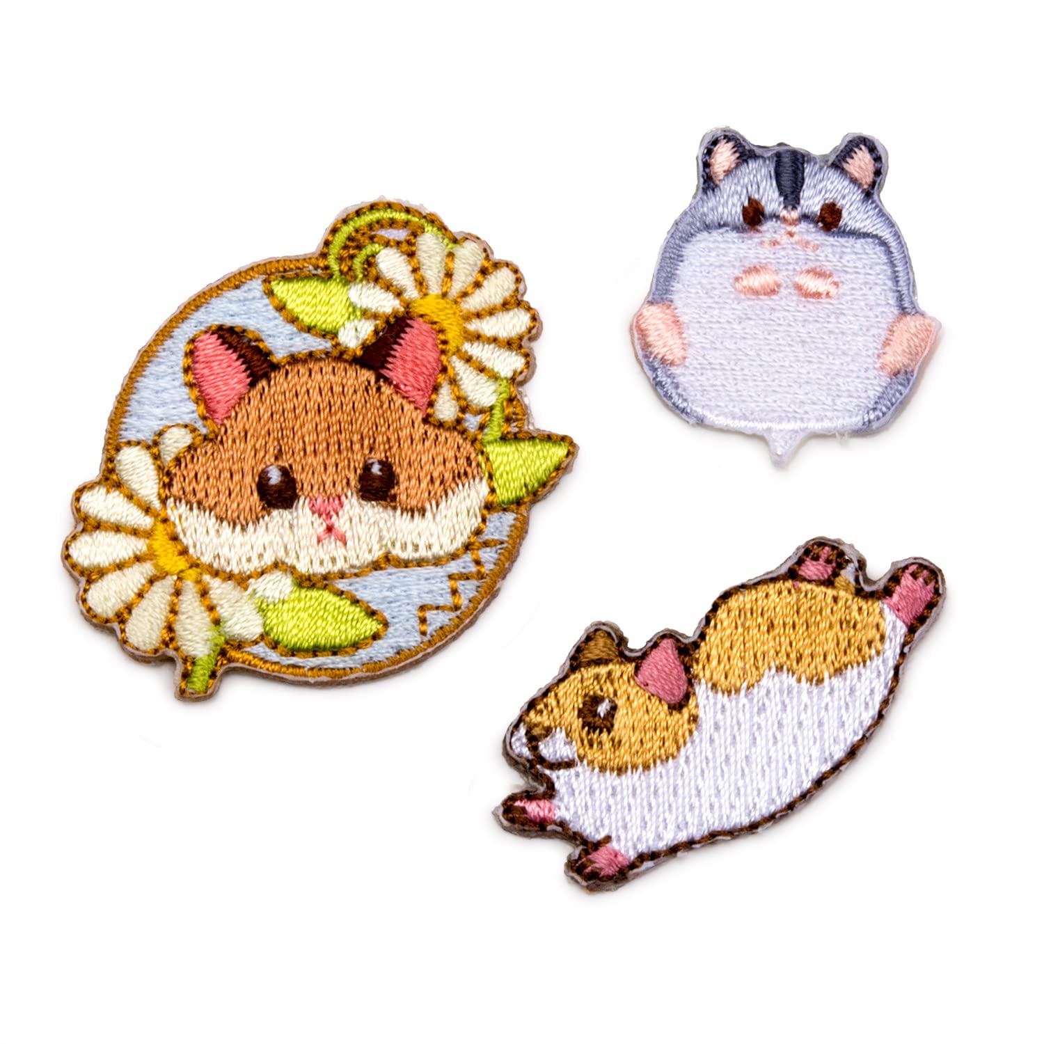 Amazon.co.jp: ハムスター 刺繍 ワッペン シール接着 アイロン接着