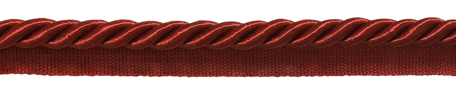 Cordon passepoil rouge 10mm de mercerie pour couture de rideaux et coussins en rouleau de 30m