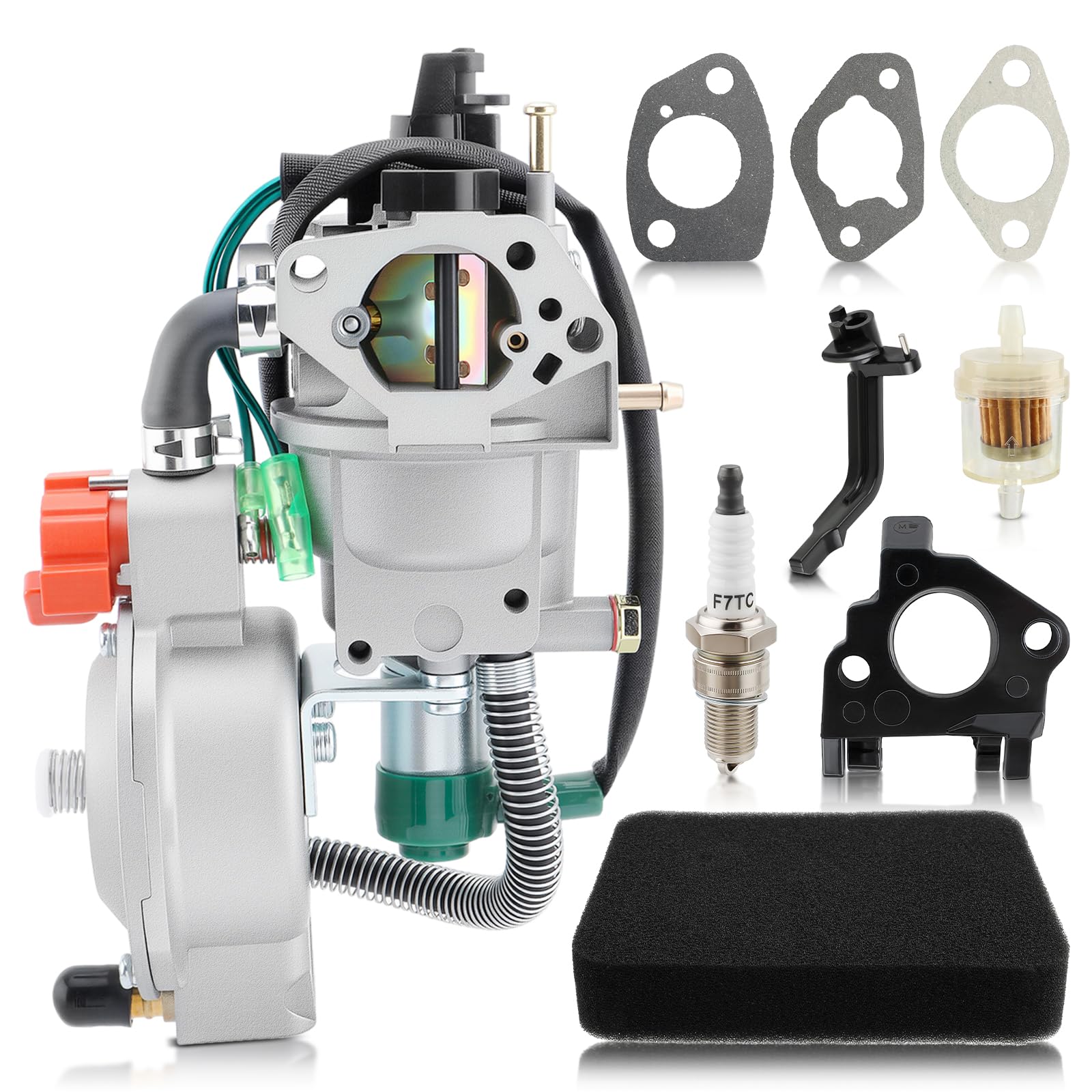Amazon.com: AUTOKAY Dual Fuel Carburetor LPG NG Conversion Kit for