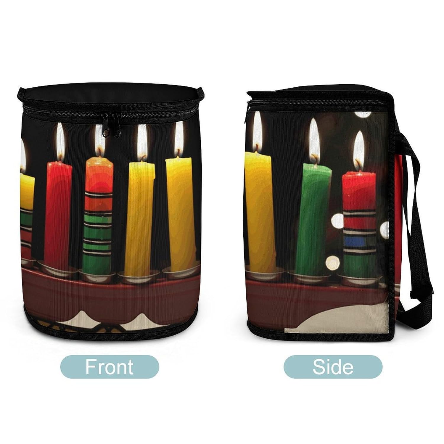 Kwanzaa Candles Car Trash Can Portable Car Garbage Bag with Lid Hanging Leak-Proof Waterproof Cars Trash Bag Large Capacity Automotive Garbage Cans for All Vehicle
