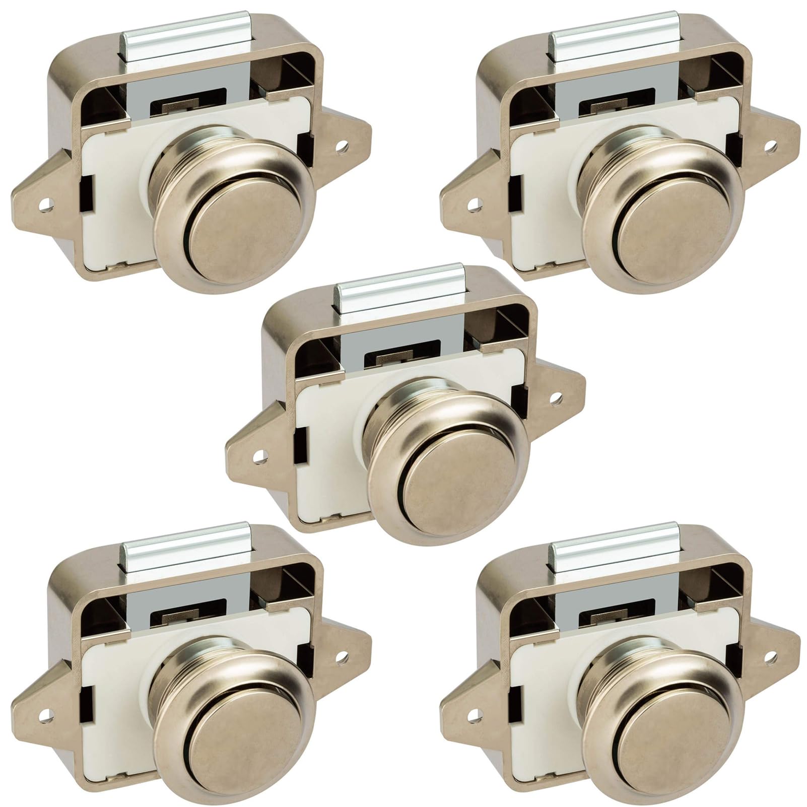 Loquet de placard bouton poussoir meuble caravane et rangement camping-car sans clé x5