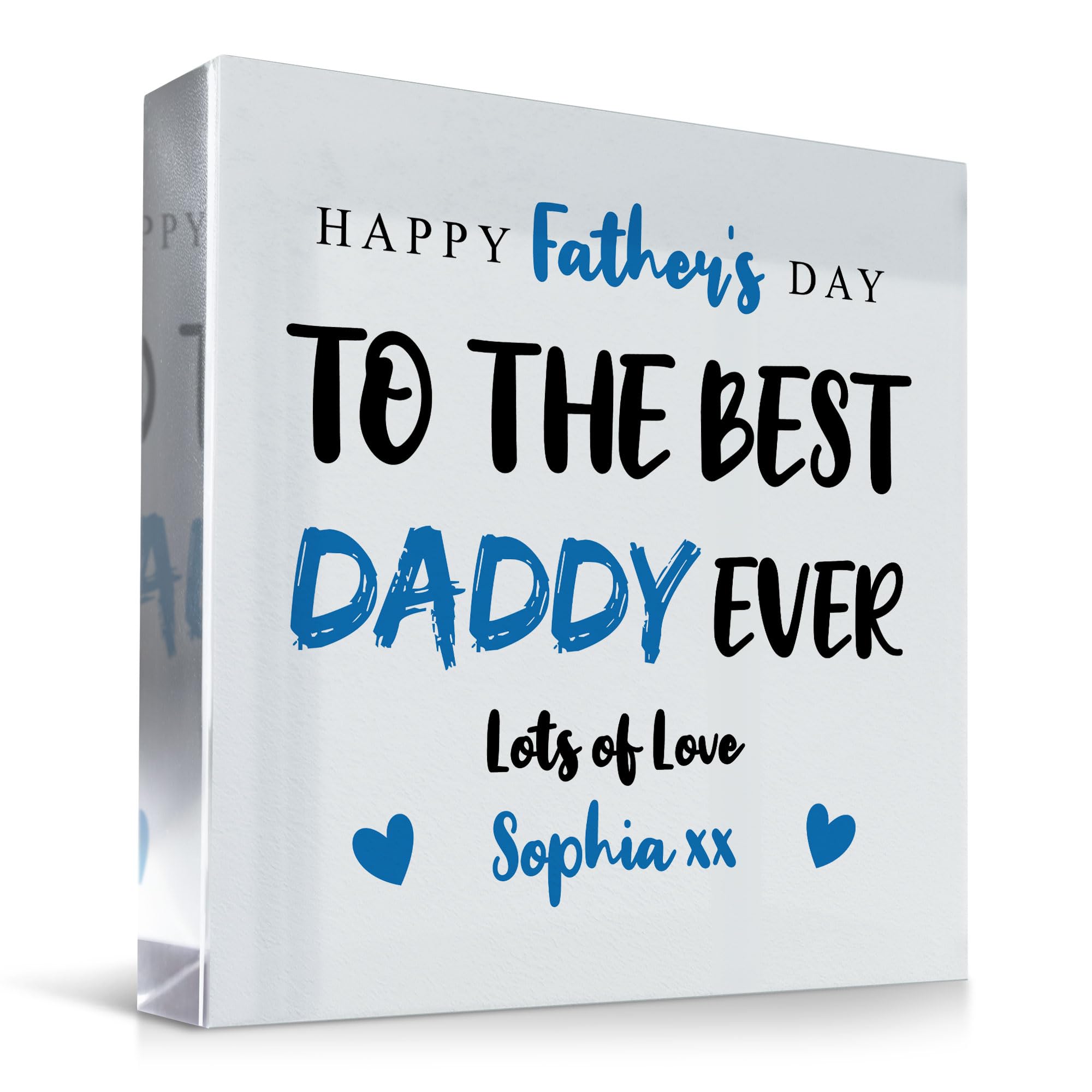 Red Ocean BEST DADDY EVER GIFT For Fathers Day From Daughter Son Personalised Block Thank You Gift For Daddy Fathers Day Gift Ideas Gift For Him Daddy Gifts Keepsake