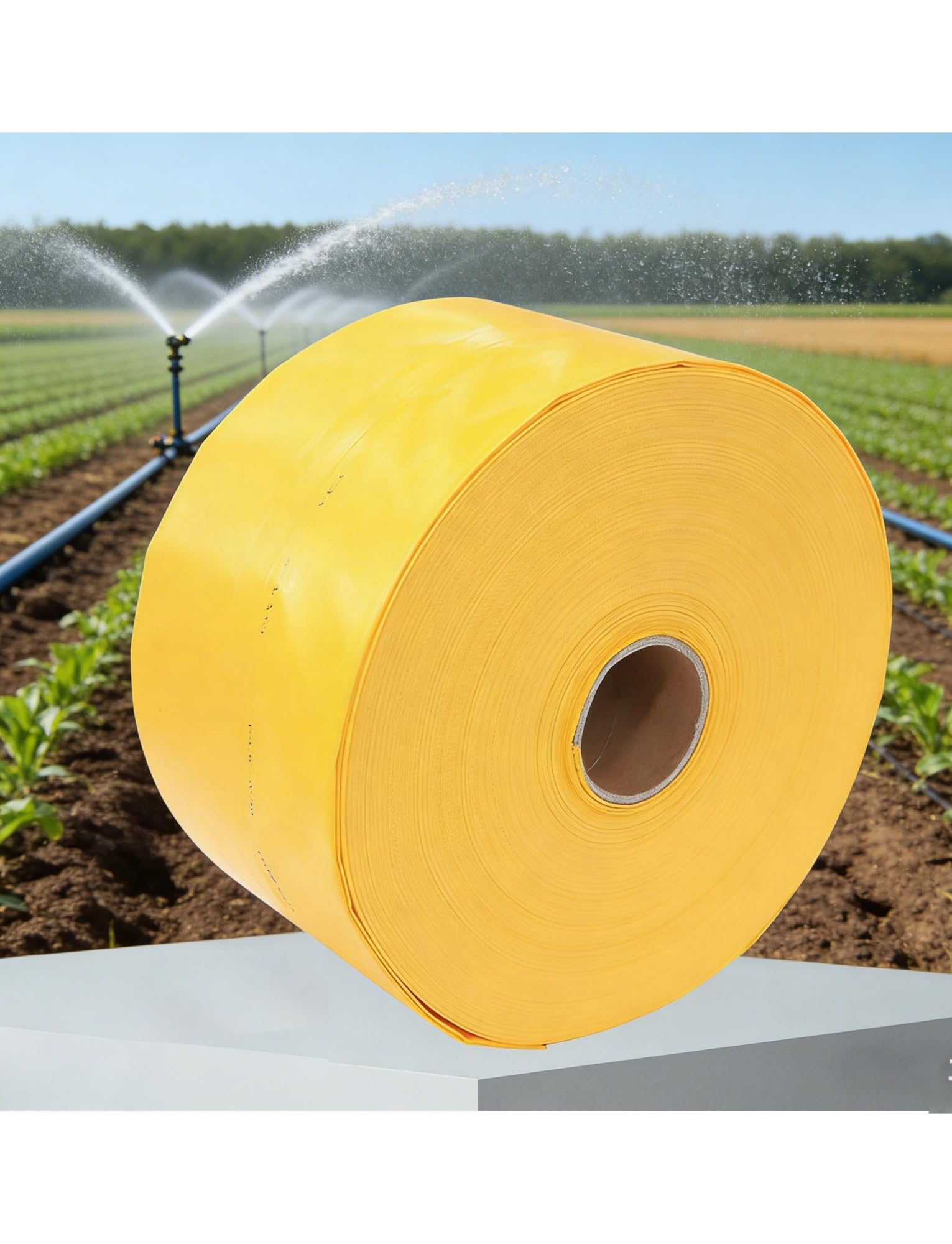 Pool Backwash Hose, PVC Flat Hose, Farm Garden Landscaping Multicolor Irrigation Multiple Sizes(Yellow,131.2feet-1.5inch)
