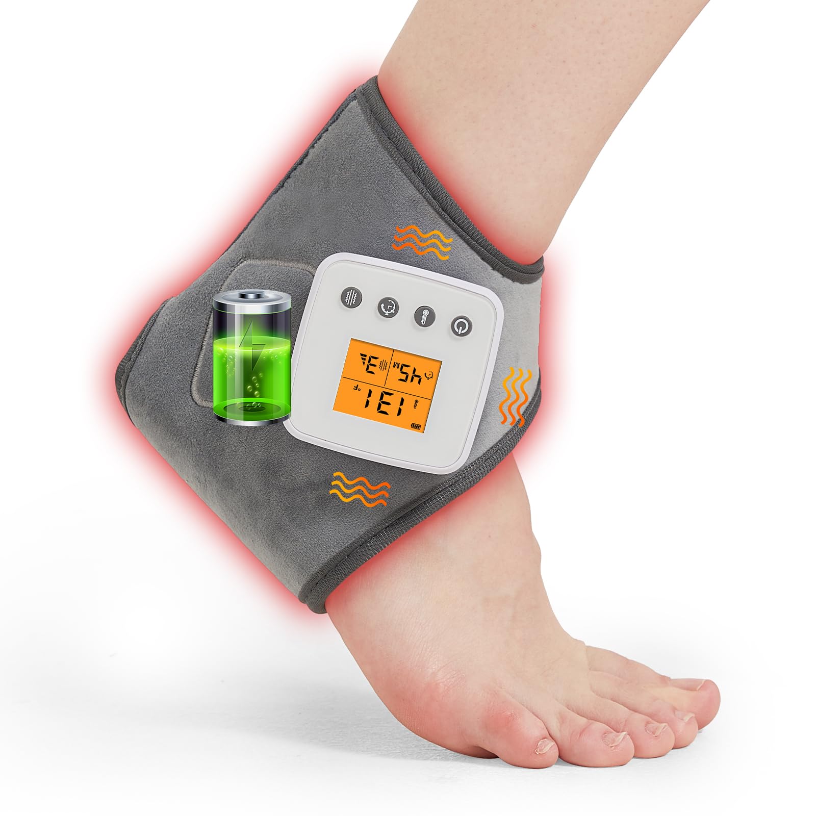 Photo 1 of **UNTESTED**
Rechargeable Cordless Ankle Massager with Heat, Heated Foot Massager for Plantar Fasciitis & Achilles Tendinitis Pain Relief, 3 Vibration & Heat Modes, Auto Shut-Off