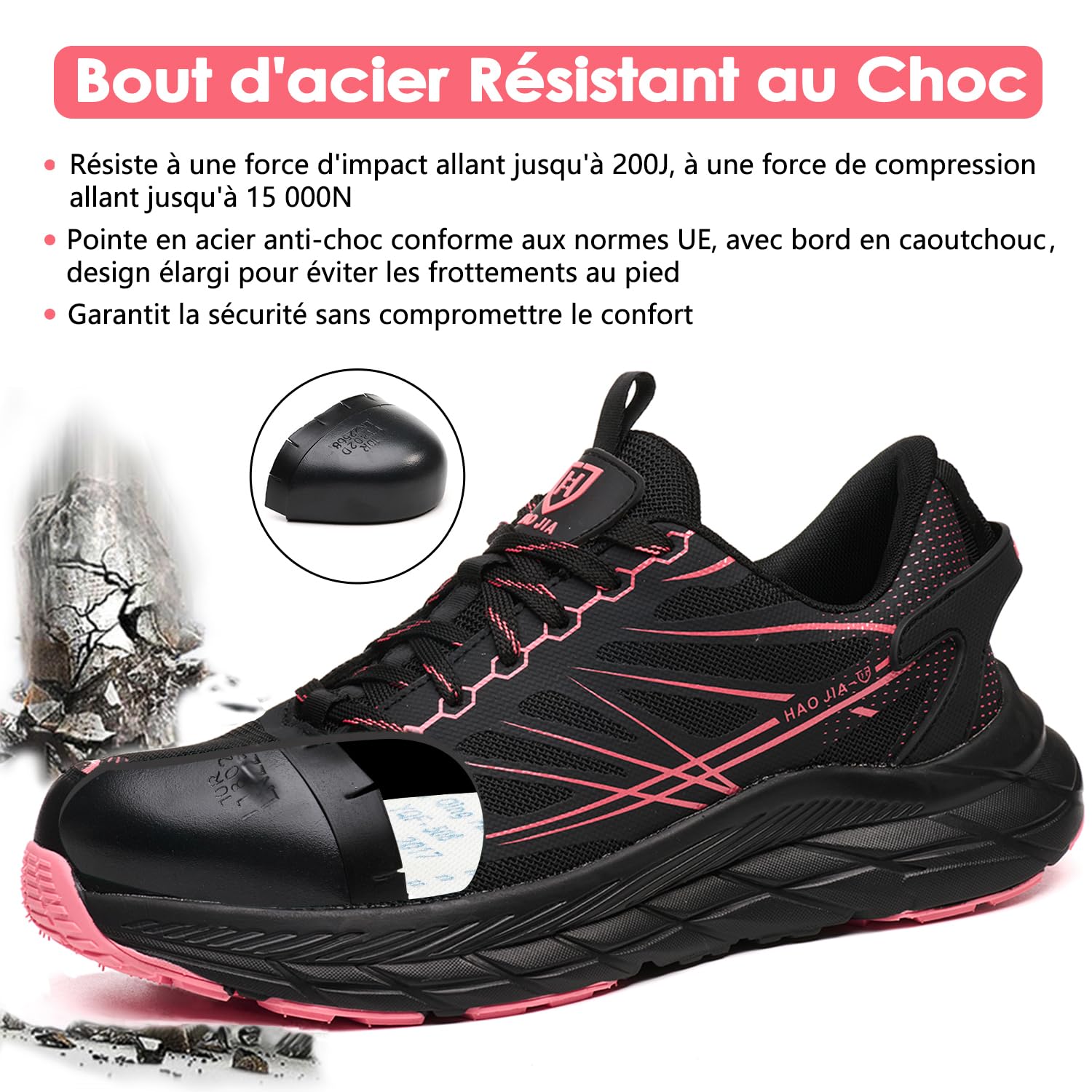 Chaussures de Sécurité Hommes Femmes Légère Basket de Securite Confortable Antidérapante Respirante Chaussure de Travail EU 37-46