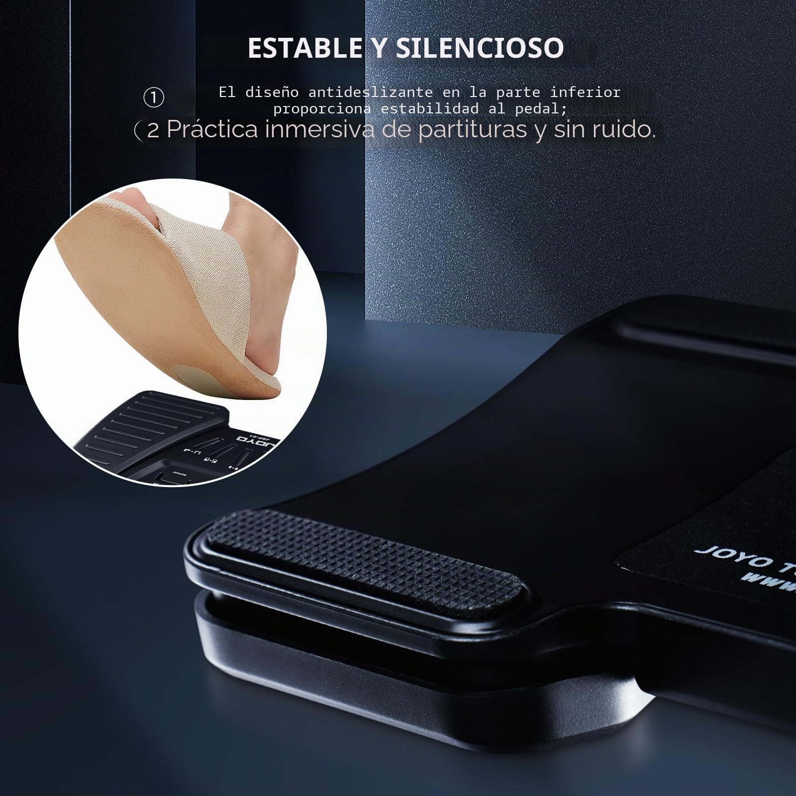 JOYO Pedal de giro de página con Bluetooth, recargable, inalámbrico, pedal de giro de página, controlador de lectura de partituras para tabletas, teléfonos, iPad (SP-01)