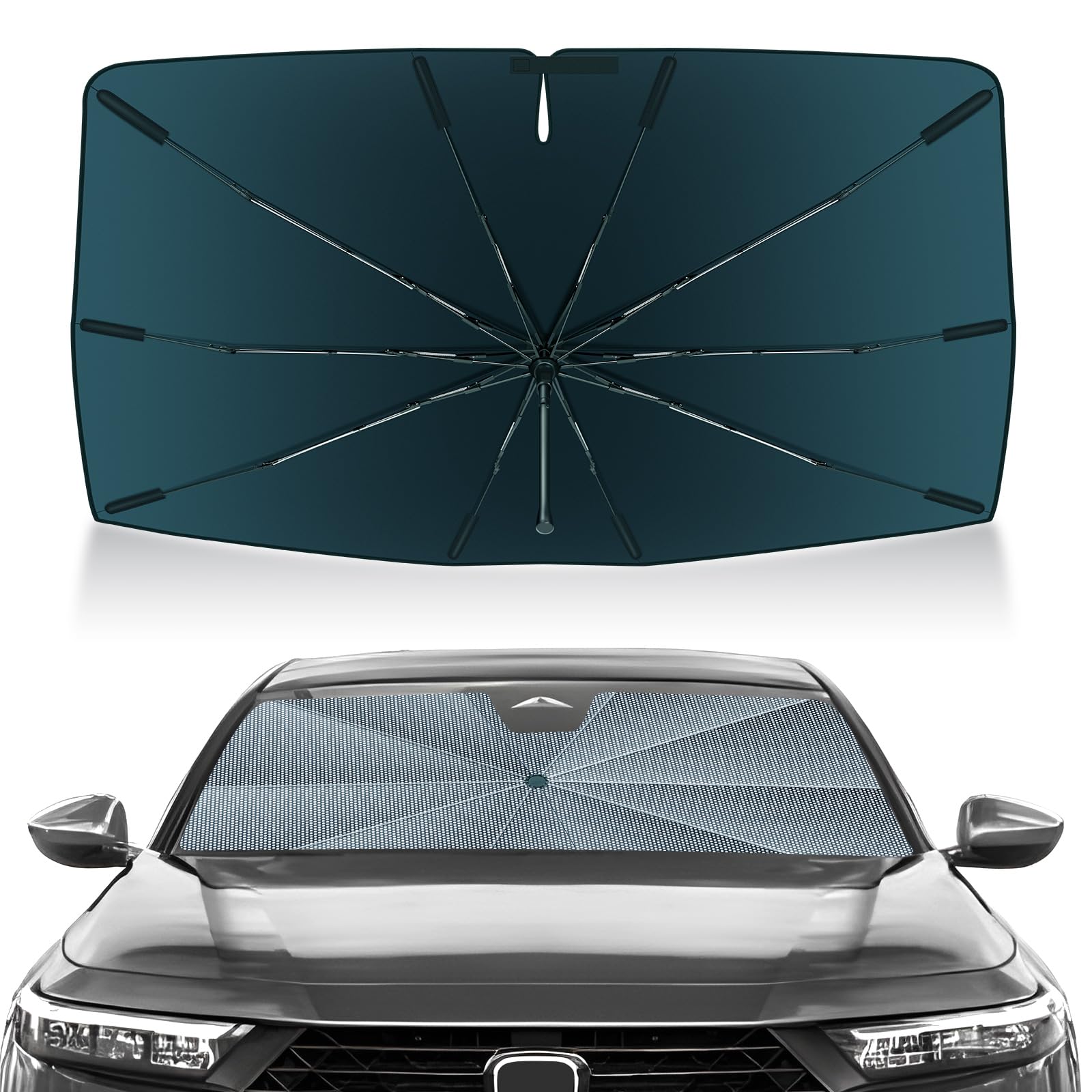 Autorder Windshield Sun Shade Umbrella for 2023-2026 Honda Accord Accessories,Upgraded Ice Crystal Material,Easy Setup Umbrella Sunshade for Car Windshield,100% Sun Blocking