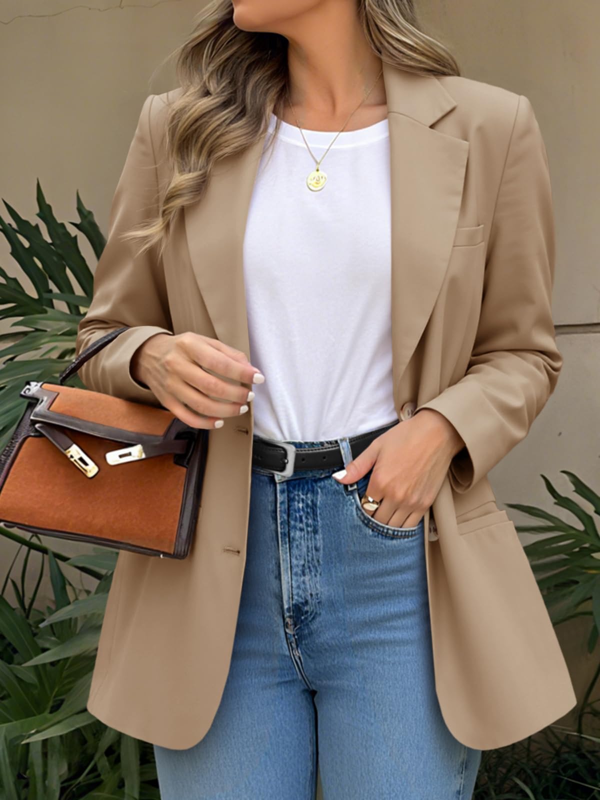 Cicy Bell Blazer da donna Business Casual a maniche lunghe con bottoni Giacche da lavoro con risvolto con colletto leggero