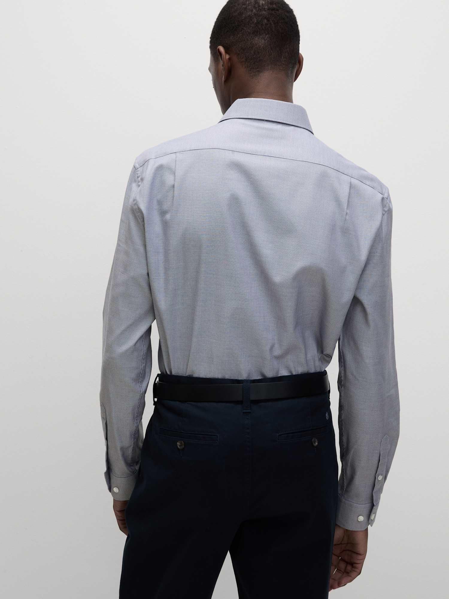 Marks & Spencer Camisa Texturizada de Algodón Puro Fácil de Planchar para Hombre, Ajuste Normal