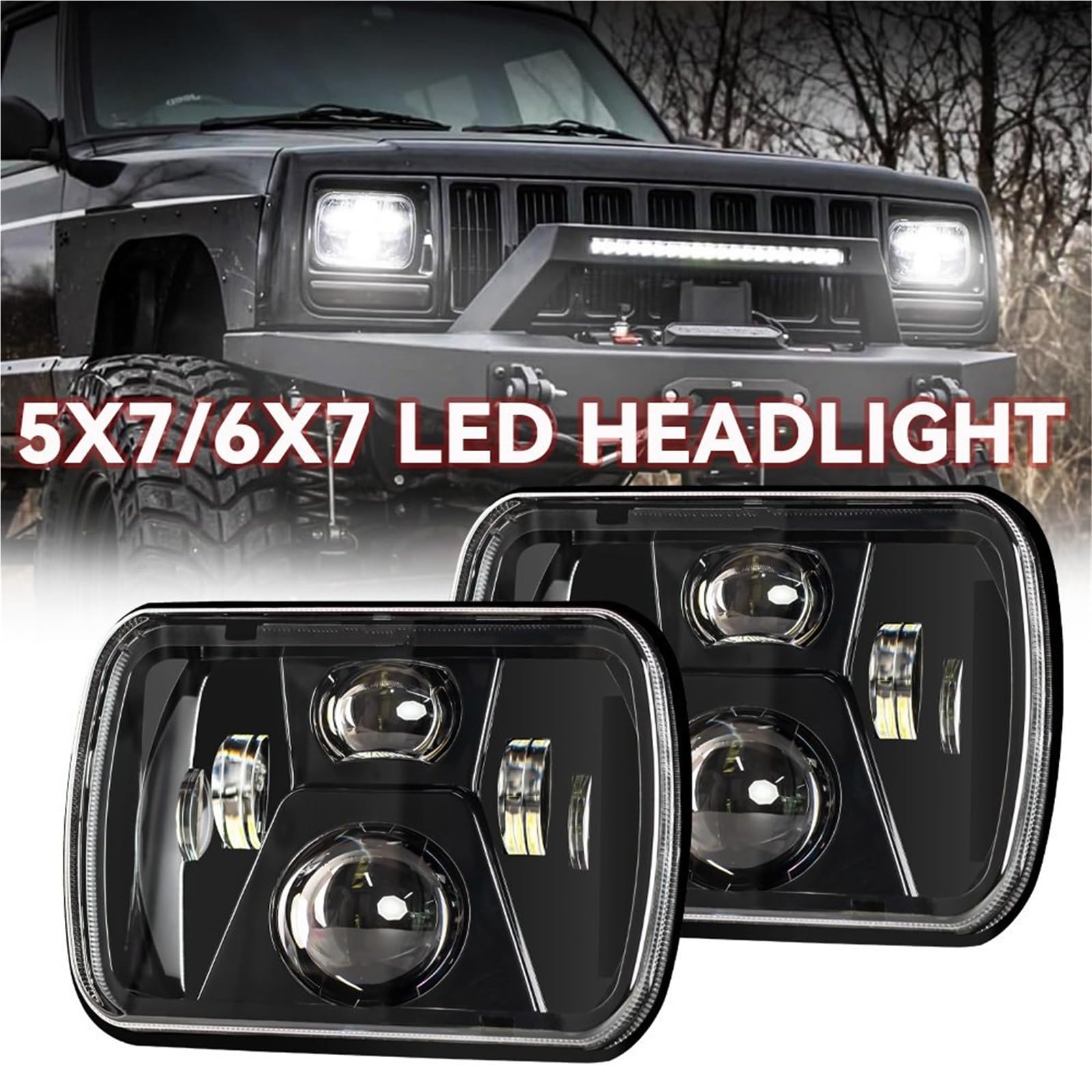 Bombilla Coche Faros LED 7X6 Bombilla para coche | Para Faros Delanteros Cuadrados LED 5X7 Automáticos