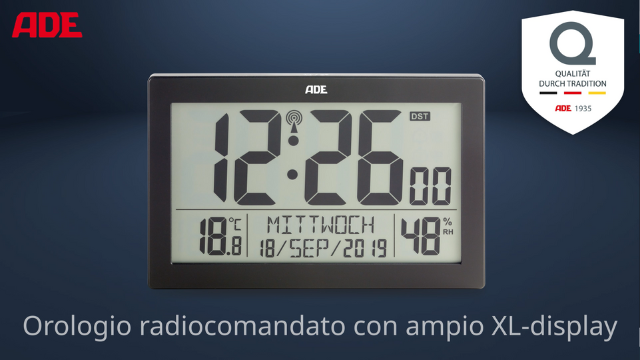 Orologio Digitale ADE Con Bambù - Sveglia, Calendario, Termometro, Fasi Lunari, RadioControllato DCF - Foto 8