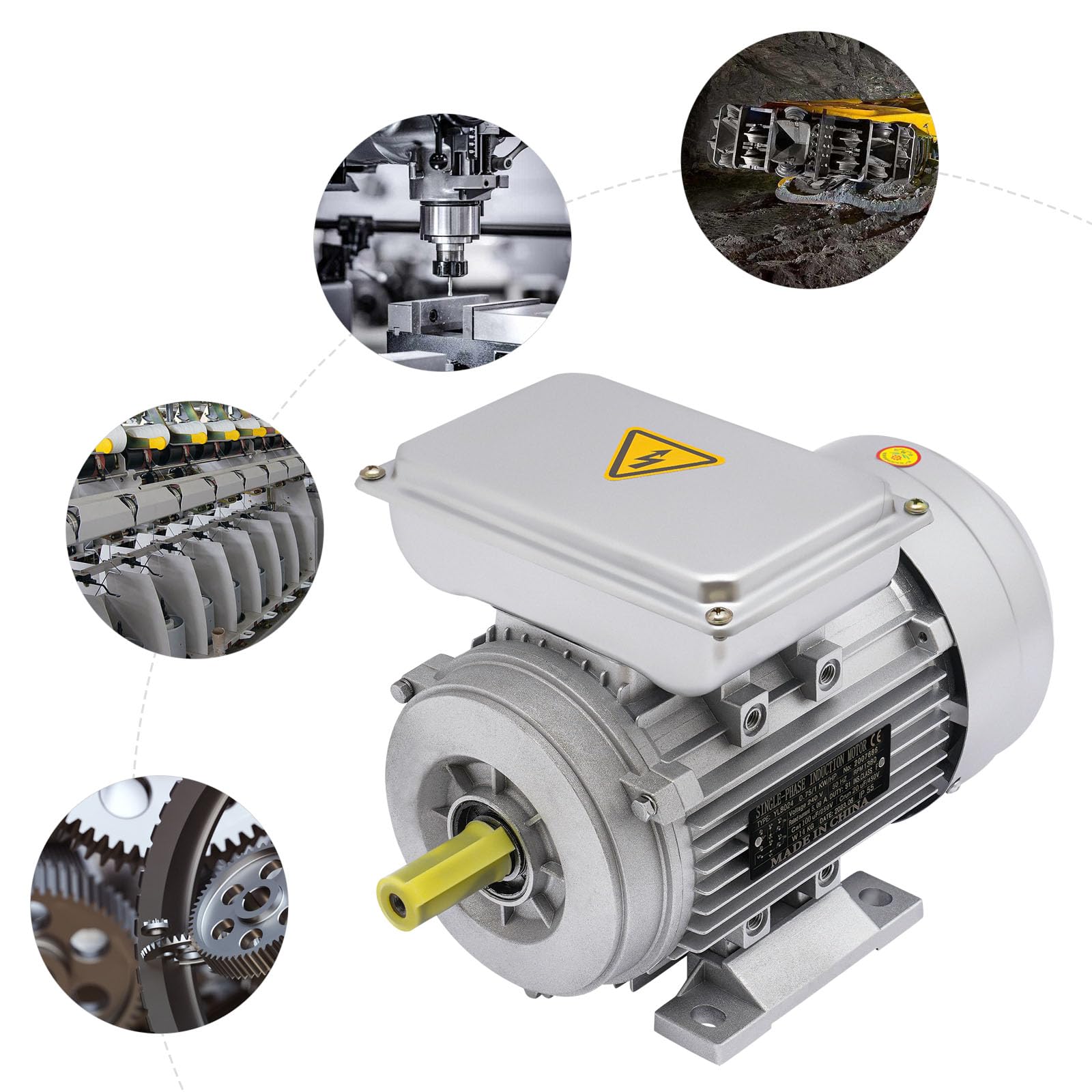 Elektromotor E-Motor Wellendurchmesser 19mm 750W 240V 1380U/min 50Hz Einphasen-Motor IP55 für Ventilatoren Pumpen Werkzeugmaschinen