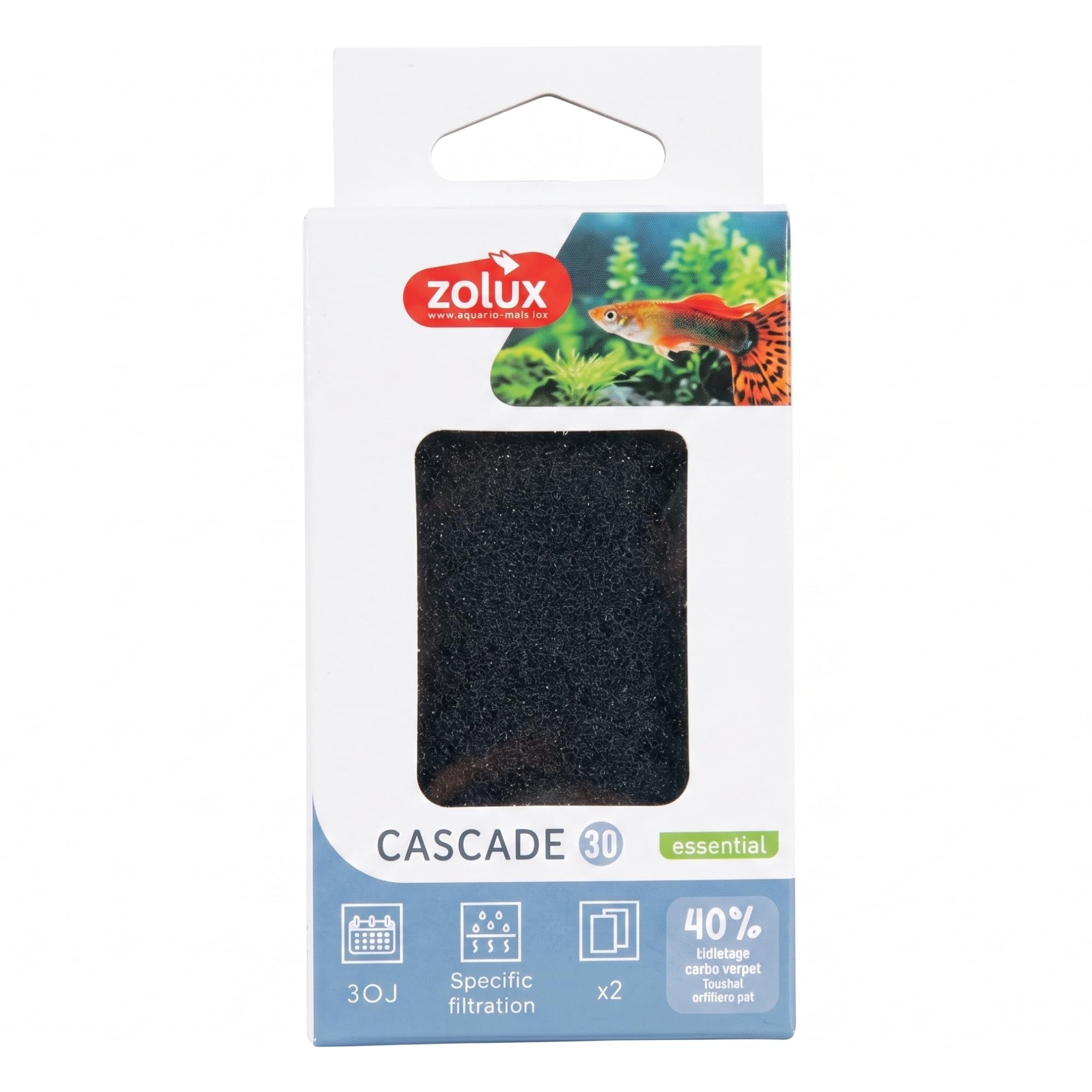 Zolux Cascade 30 Cartuccia Ricambio ZEOCARB Filtro Acquario Dolce Marino