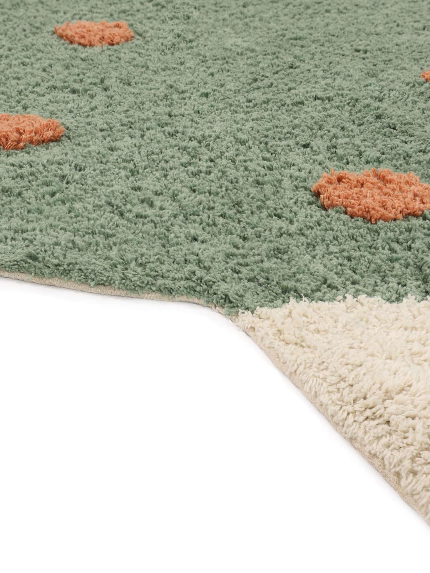 RugVista Apple Tree, Tapis pour Enfants, Modernes, 150 x cm, Poil Ras, Chambre d'enfant, Lavage en Machine, sans Produits Chimiques Dangereux, Vert/Terracotta