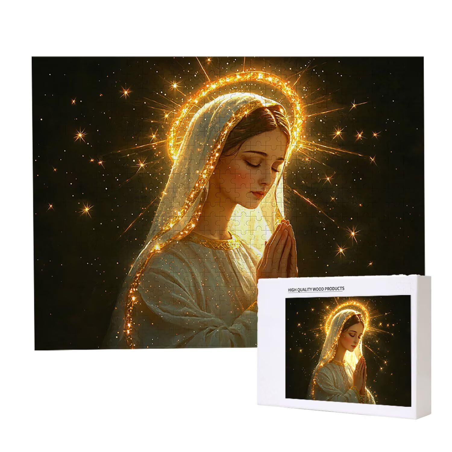 Puzzle de 1500 Piezas Puzzle Adultos 87x57cm Juego Educativo Regalos Rompecabezas para Adultos y niños a Partir de 14 Años, Regalo Creativo para la Relajación - (Virgen de Las Estrellas) t-871