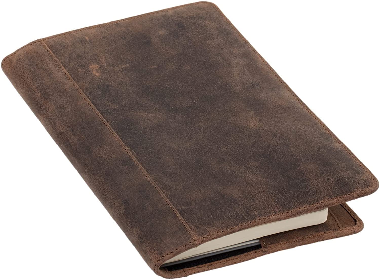 Roberto Romano Couverture en cuir véritable pour carnet de notes Format A5 22,5 x 15,5 cm Marron