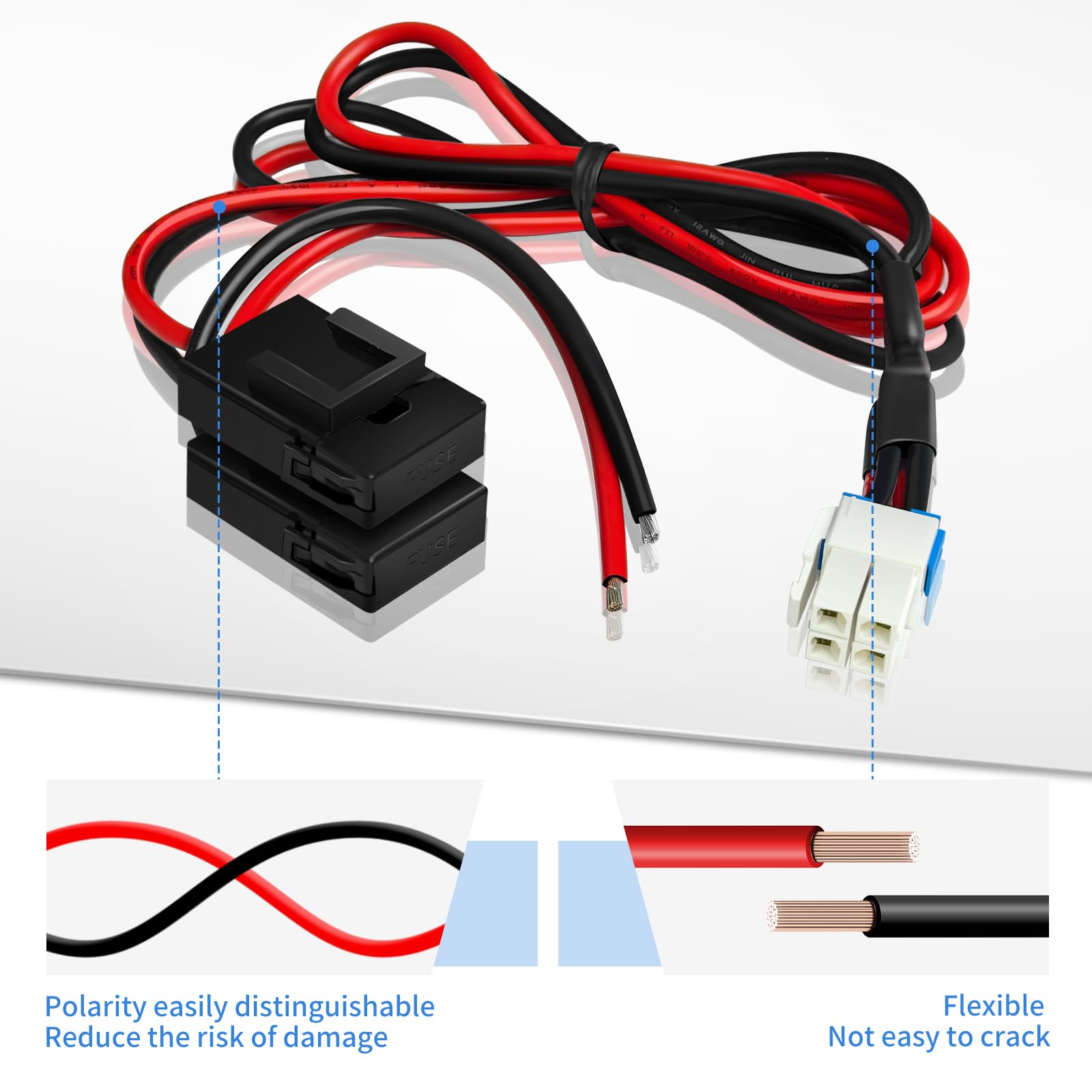 Amazon | Kokorasa icom 7300 4ピン 12AWG DC電源ケーブル 5本パック