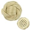 IMISSU Braided Chignon Dancer Hair Donut Hairpieces Scrunchie Claw Hair Bun Updo for Wedding Party M1 Dirty Blonde