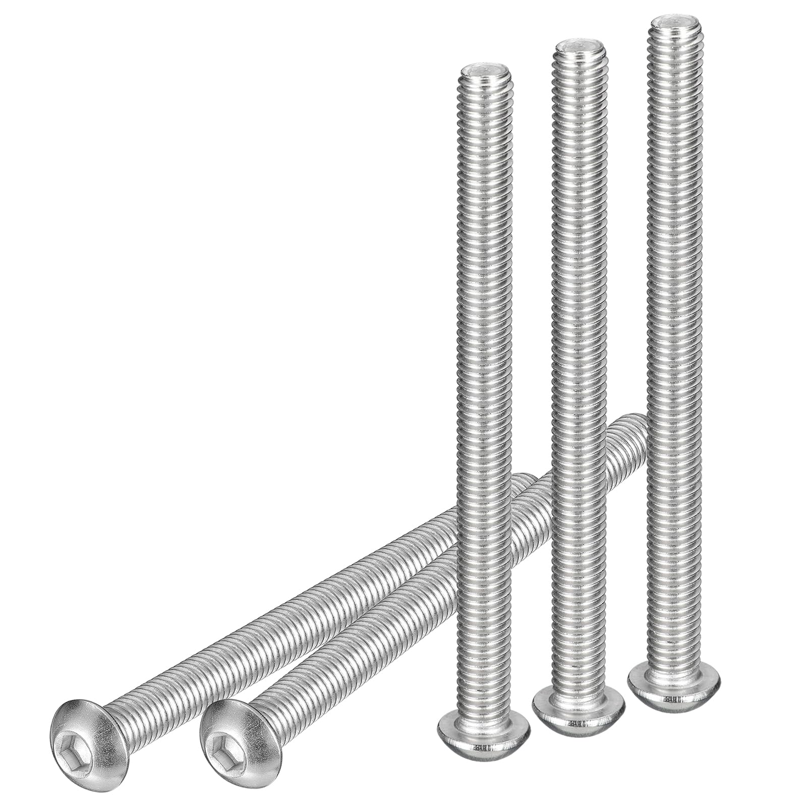 DTGN M8-1.25x100mm Button Head Socket Cap Screws, 5Pack, Good for Machine, 304 Stainless Steel 18/8