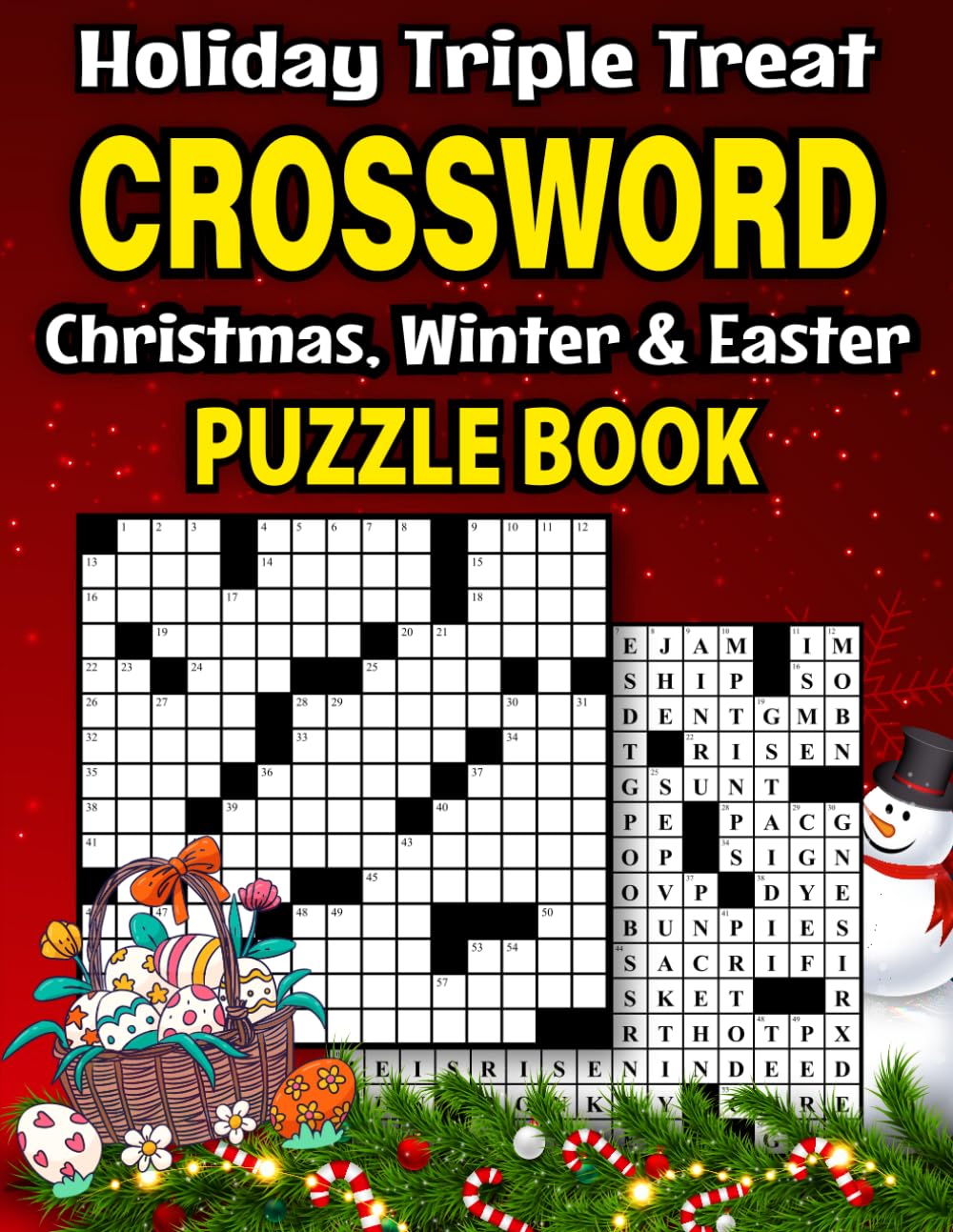Holiday Triple Treat Crossword Puzzle Book: Large Print Crossword Puzzles for Adults and Seniors, Fun Holiday-Themed Challenges Featuring Christmas, Winter Wonders & Easter Celebrations