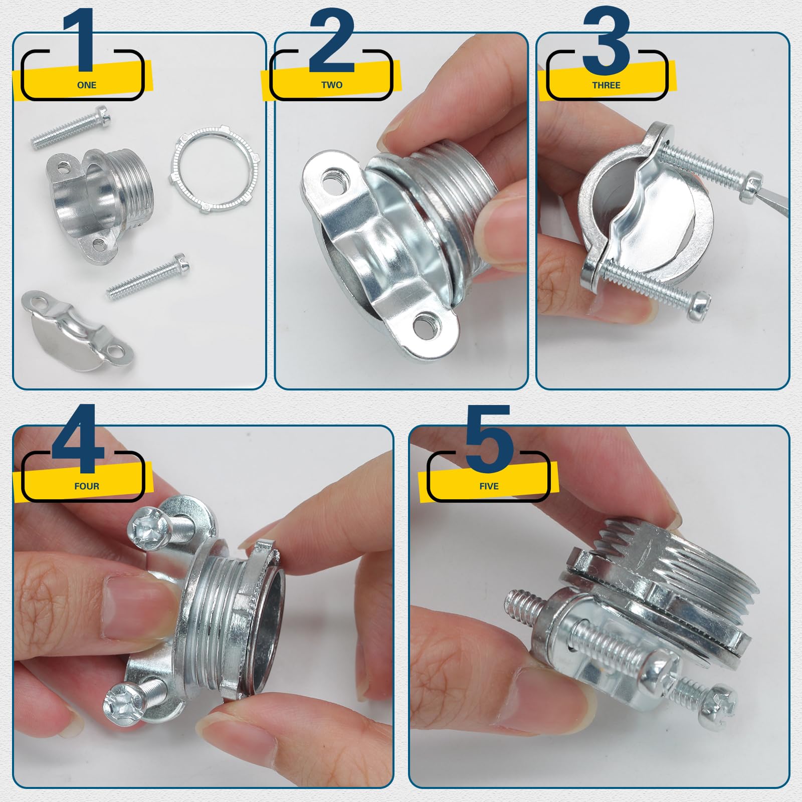 Bonsicoky 12 Pcs 3/4 Inch Clamp Type Cable Connectors — Amazon image 4