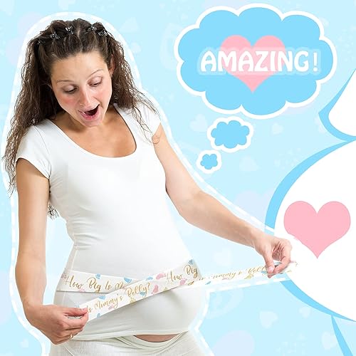 Miniatura 3 de 3 rollos de cinta métrica de vientre para baby shower, juego de medición de vientre, cinta para bebé, suministros de fiesta para mujeres, 2 pulgadas
