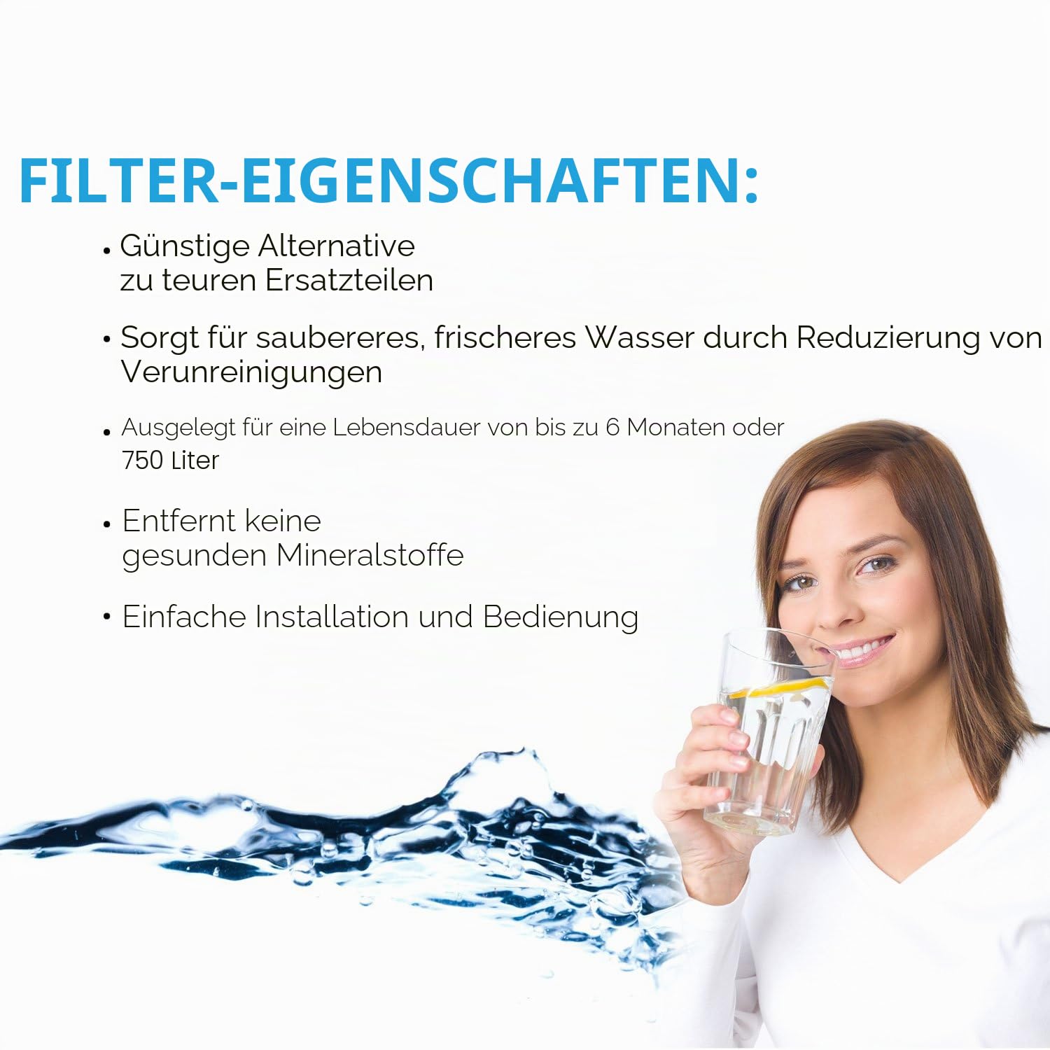 EcoAqua EFF-6032B Kühlschrankwasserfilterersatz Kompatibel mit Panasonic CNRAH-257760, CNRBH-125950, PANCNRBH125950 (2)