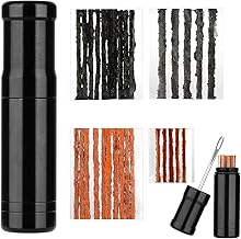 Tubeless Bike Tire Repair Tool Kit, Bike Tire Punctures with 30PCS Bacon Strips Plus Insertion Tool Tire Repair Fork Reamer for MTB and Road Bicycle Tires（5 x 2 mm+20 x 3.5 mm+5 x 6 mm）