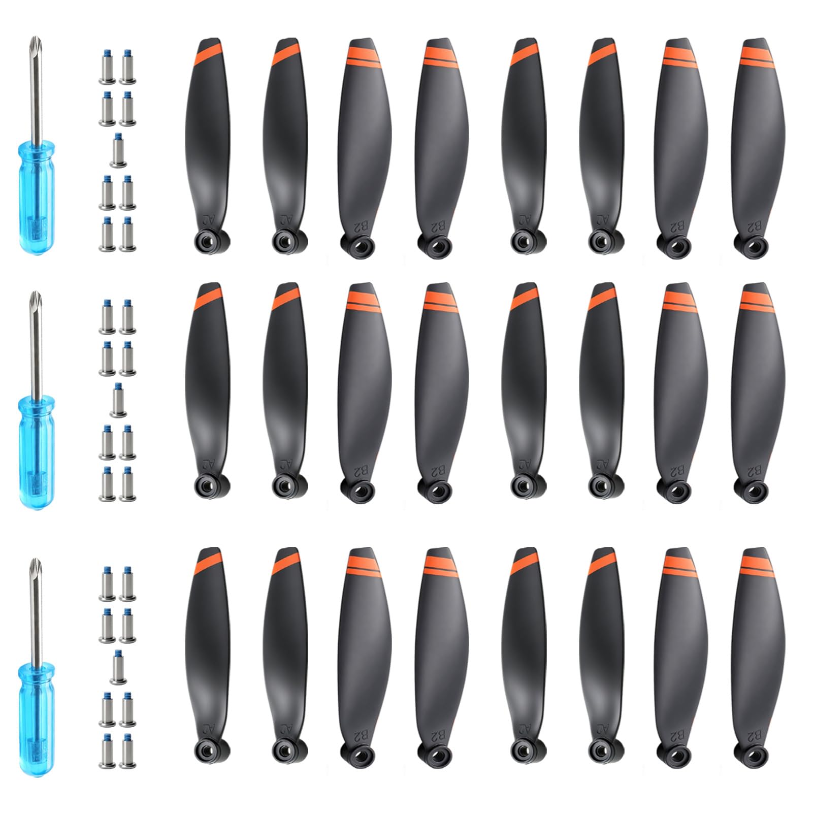 24 Pcs Hélices de Repuesto para dji Mini 4K, Mini 2 SE/ 2/ SE, Juego de Hélices de Repuesto 4726FM Silencioso, Accesorios para Drones con con 24 Tornillos & 3 Destornillador