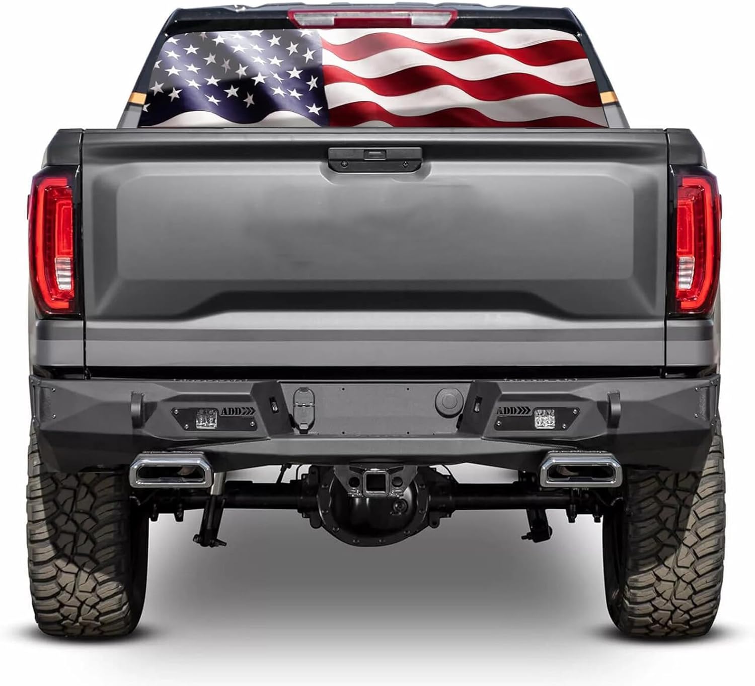 Rear Window Decals for Trucks - 65x22 in Back Window American Flag Decals Fit Most Pickup Trucks SUV, Vinyl Back Window Decal Truck Rear Window Graphics for Personalized Decoration-American Flag -1 American Flag -1 65x22 IN
